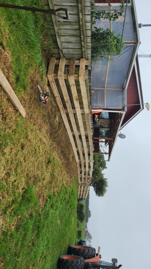 Post and rail and dog wire