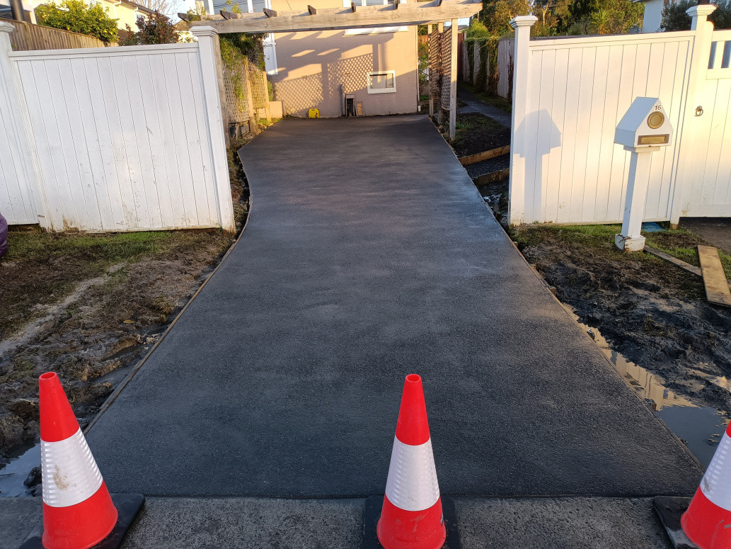 New driveway with black oxide