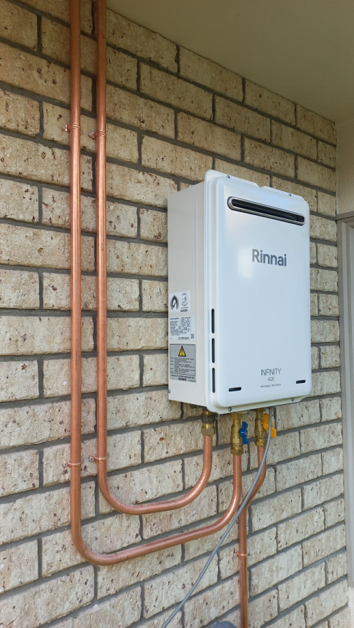 Fresh new gas califont ready to go.