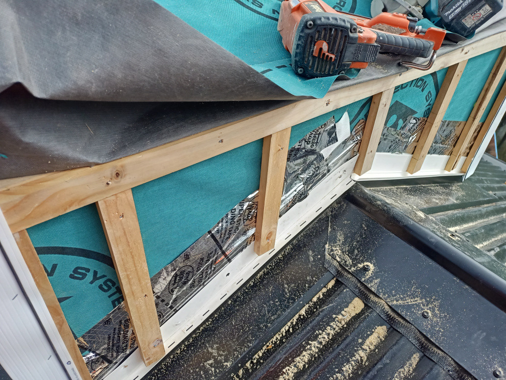 Getting ready to clad the back half of this chimne , of a new built home in Matamata.