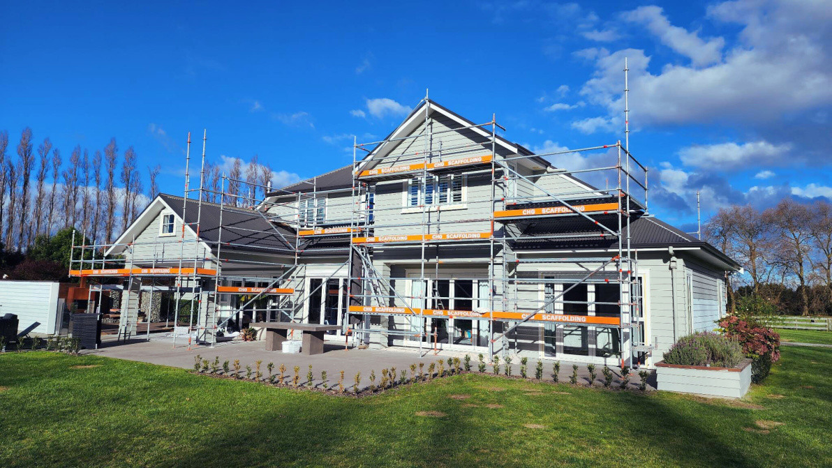 Exterior painting and scaffolding in greytown
