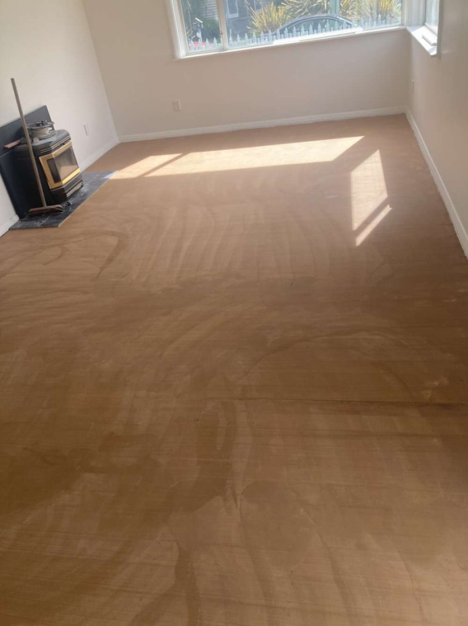 Large open living/dining space created