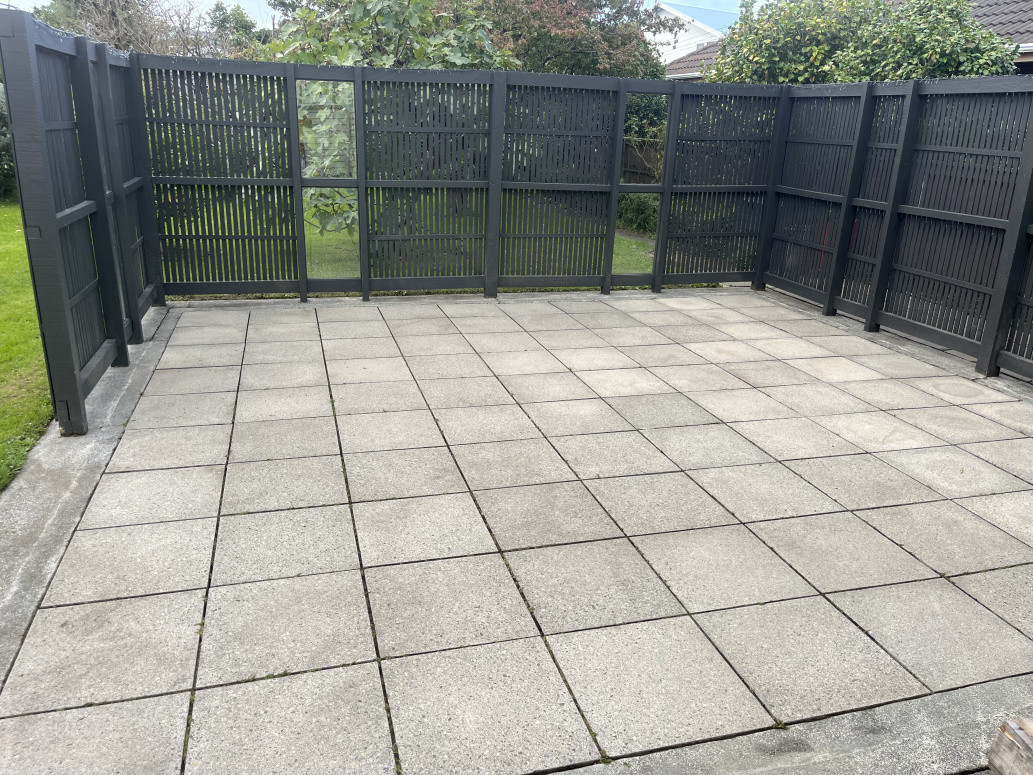 Pressure washed patio area
