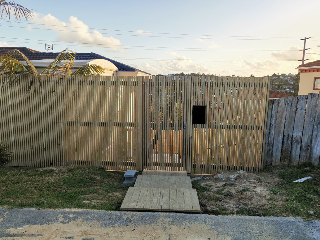 Deck timber fences with gate