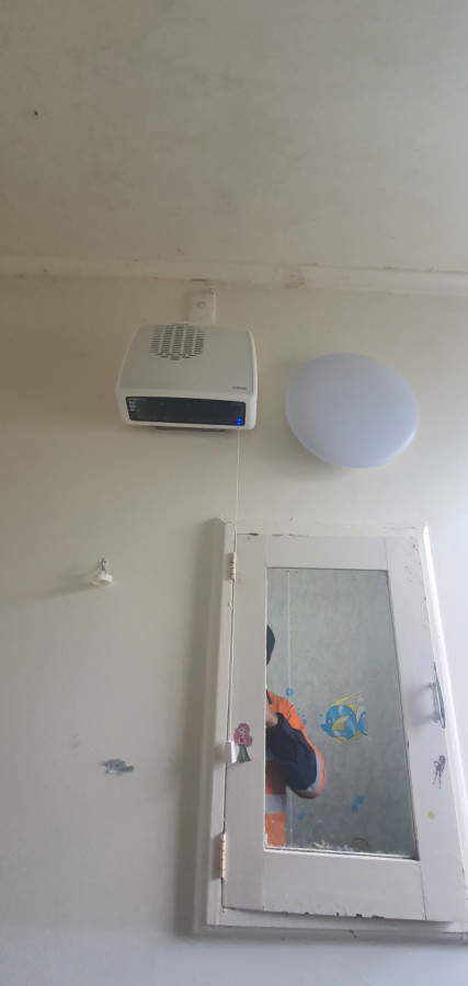 upgraded bathroom heater and bathroom light