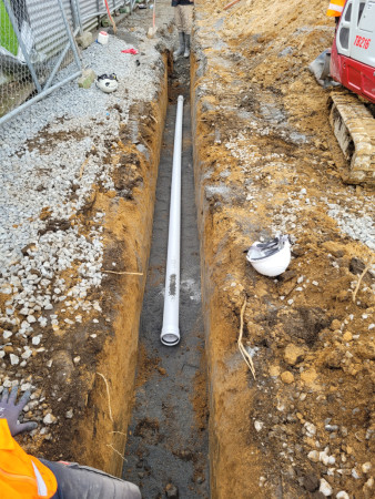 New wastewater line install 100mm