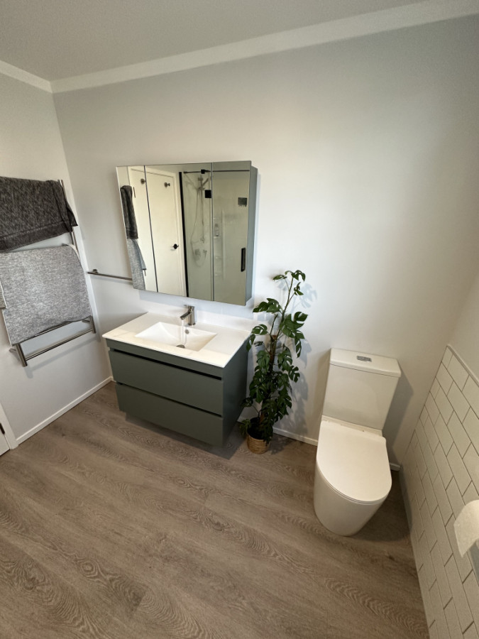 A bathroom renovation