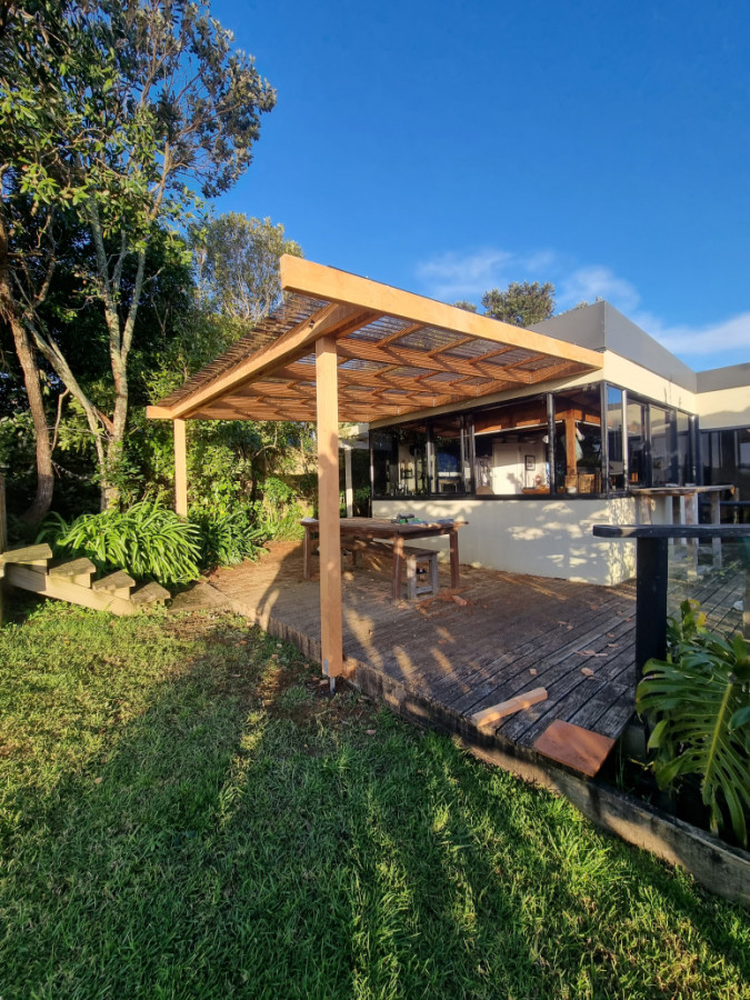 Pergola over a deck