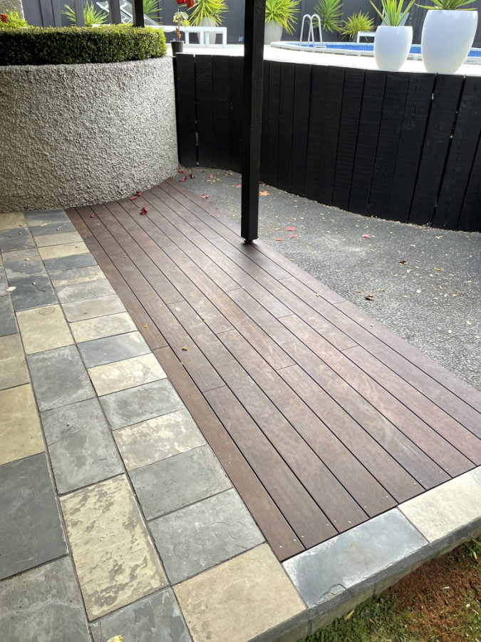 Bamboo decking, extending a patio