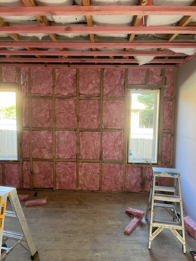 During, ceiling re frame, new windows and insulation