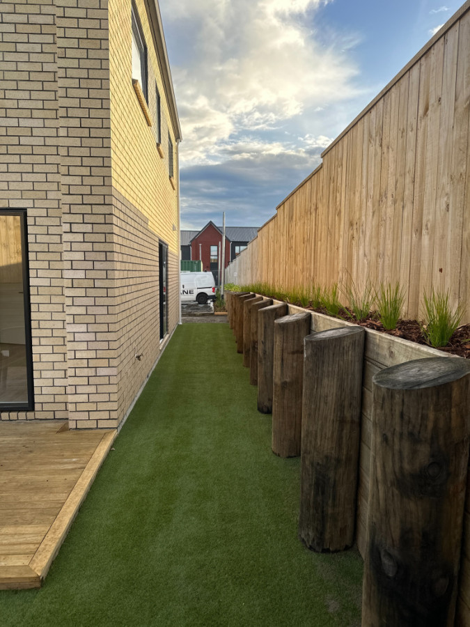 Completed retaining wall