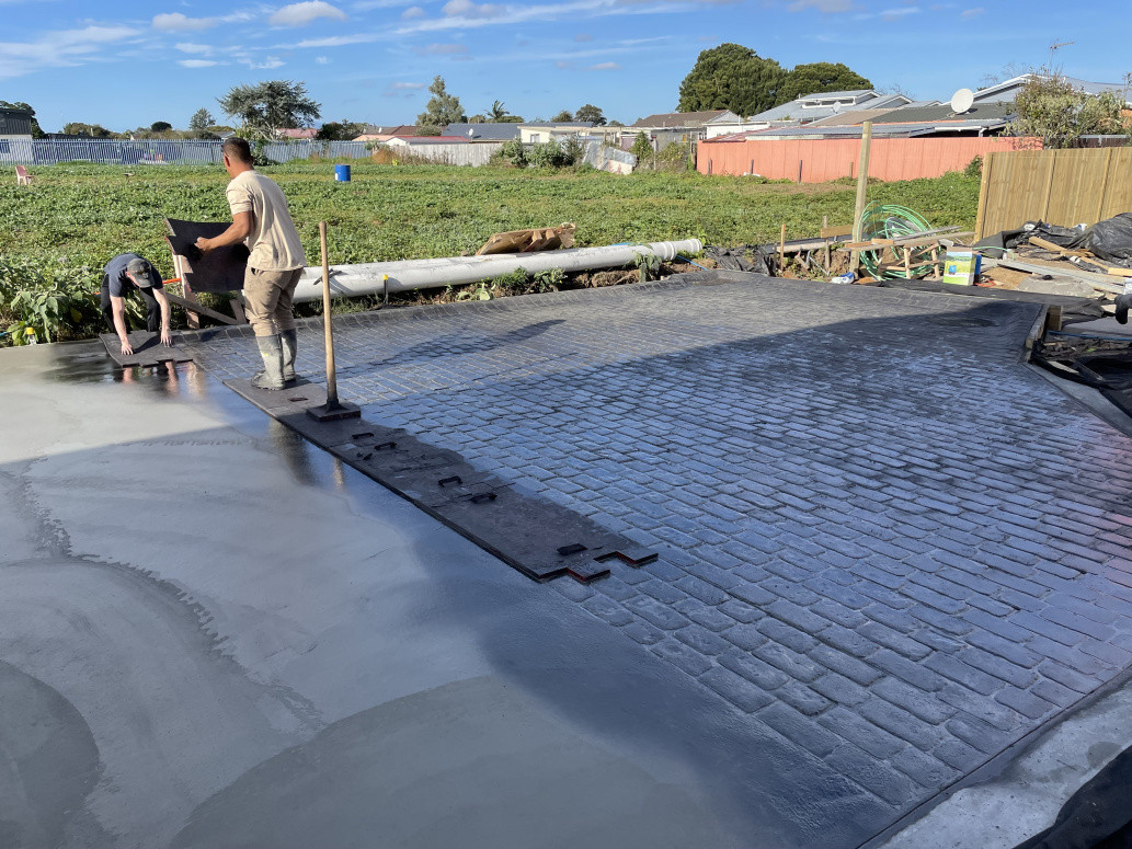 Stamped concrete finish