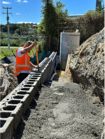 No-fines concrete installation