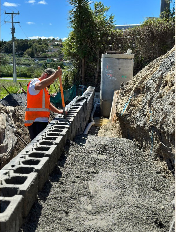 No-fines concrete installation