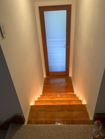 Matai entry  steps into bathroom