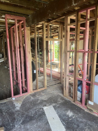 First bits of framing for our Wellington Reno.