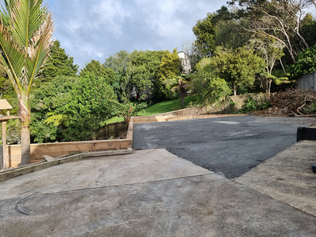 Driveways and retaining walls to maximize space!