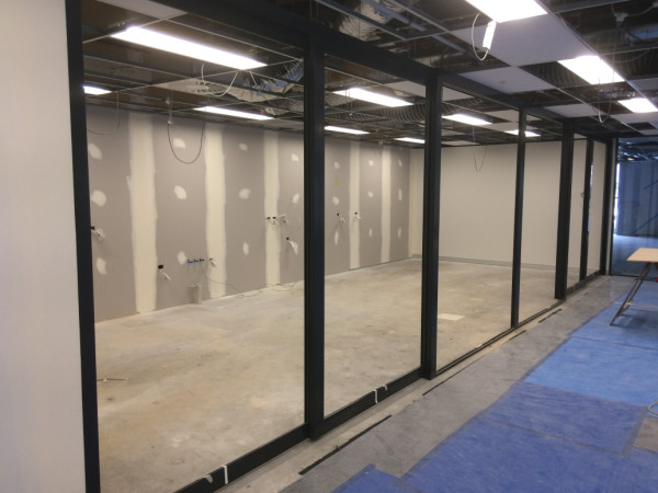 Department of Internal Affairs bottom rolling sliding aluminium/glazed door fabrication