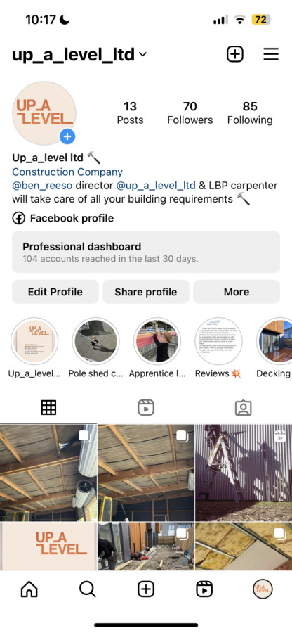 Up_a_level instagram page and reviews