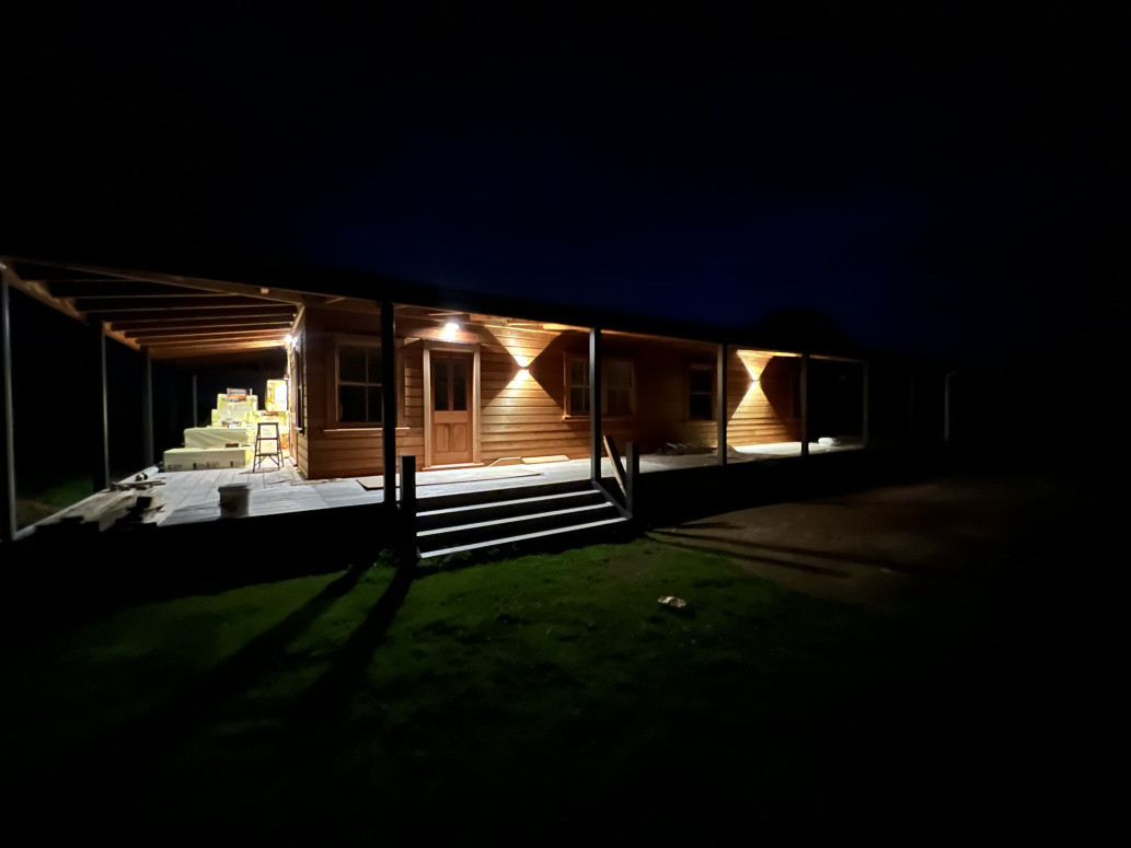 exterior lighting at night time