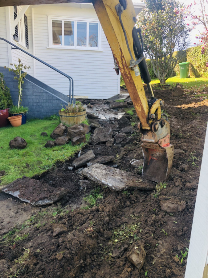 Removal of existing concrete