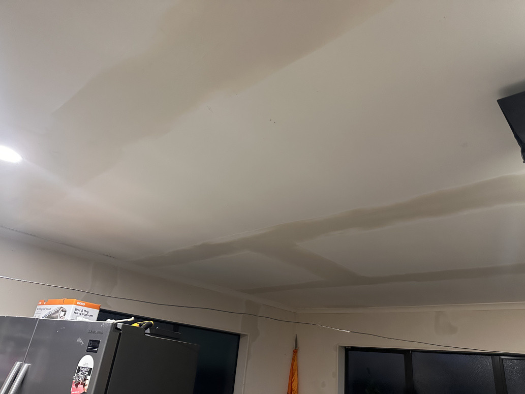 Plaster uneven ceiling and paint