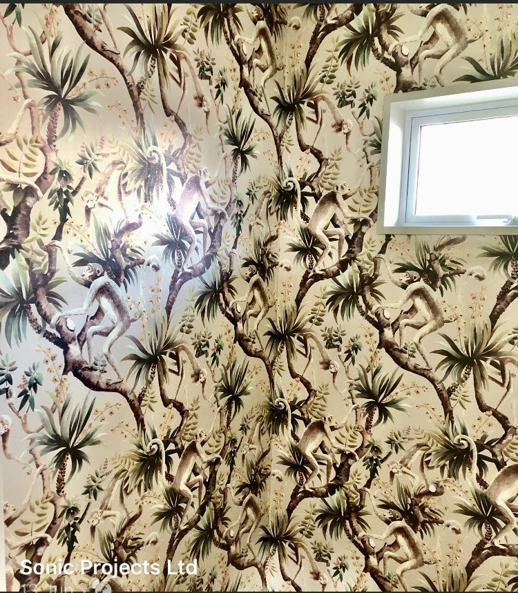 Wallpapering job for an en-suite
