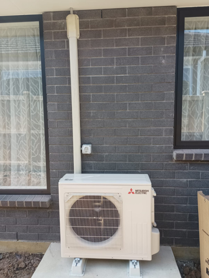 High wall Heat pump installation