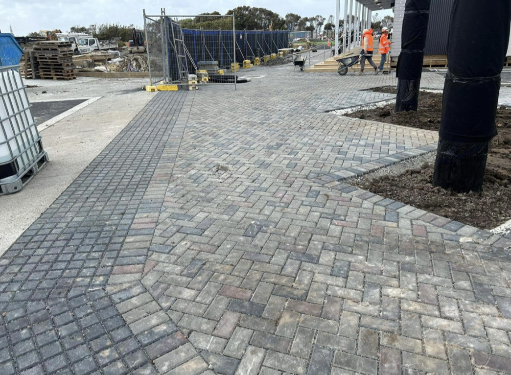 Paving completed by one of our workers.