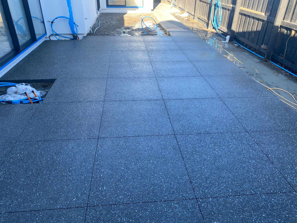 Concrete cut into pavers