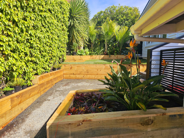 Boxed Gardens, Retaining Wall, Ready Lawn