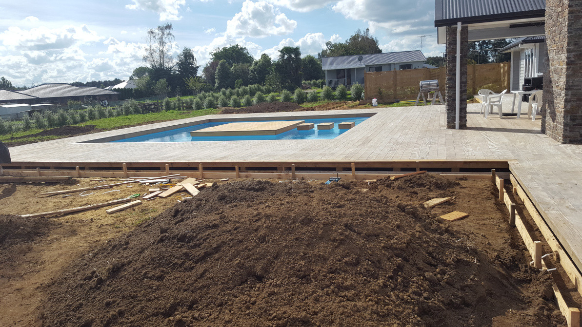 Pool, deck and house work on