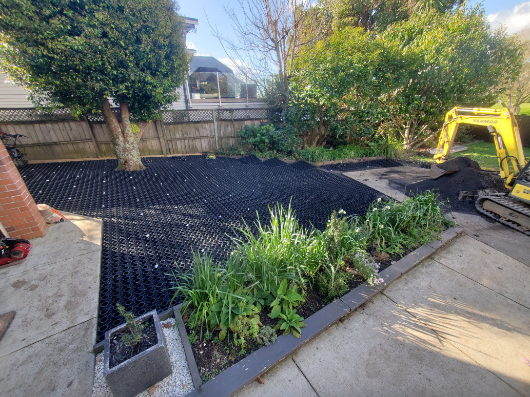 Install complete, now to fill level and compact.