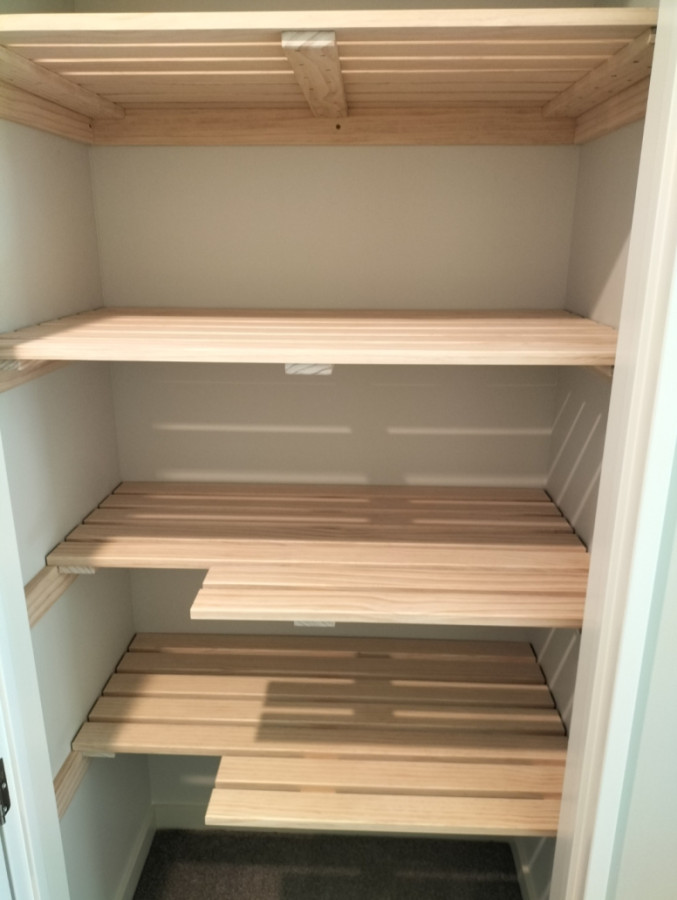 Custom Pine Slatted Shelves