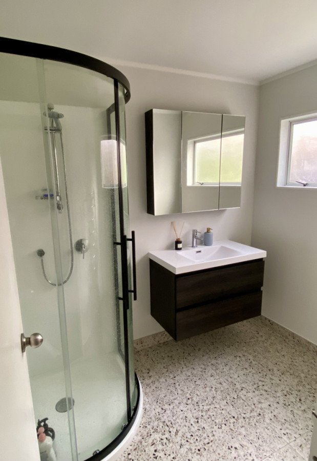 Fresh bathroom renovation! Fixed a leaking shower and replaced with an all new modern bathroom