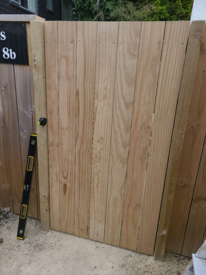 New wooden gate build and installed