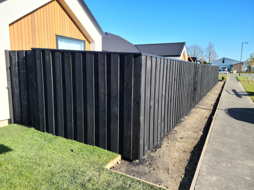 New erected and painted fence