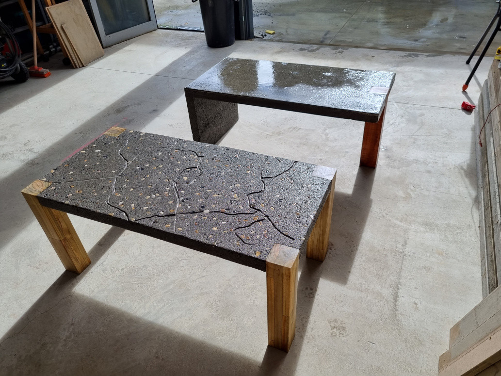 Hand crafted concrete coffee table designs