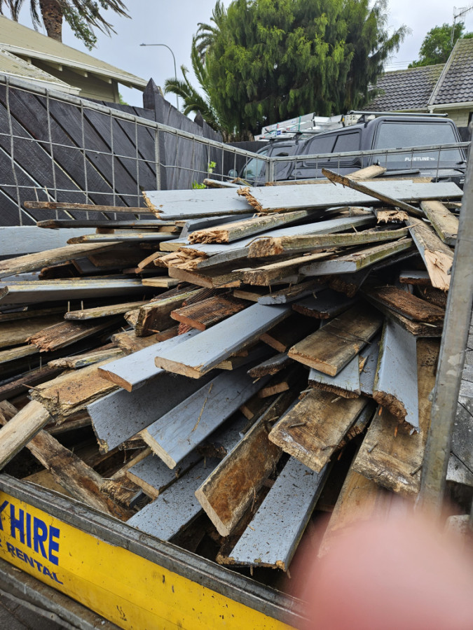 Decking uplifted and placed in trailer