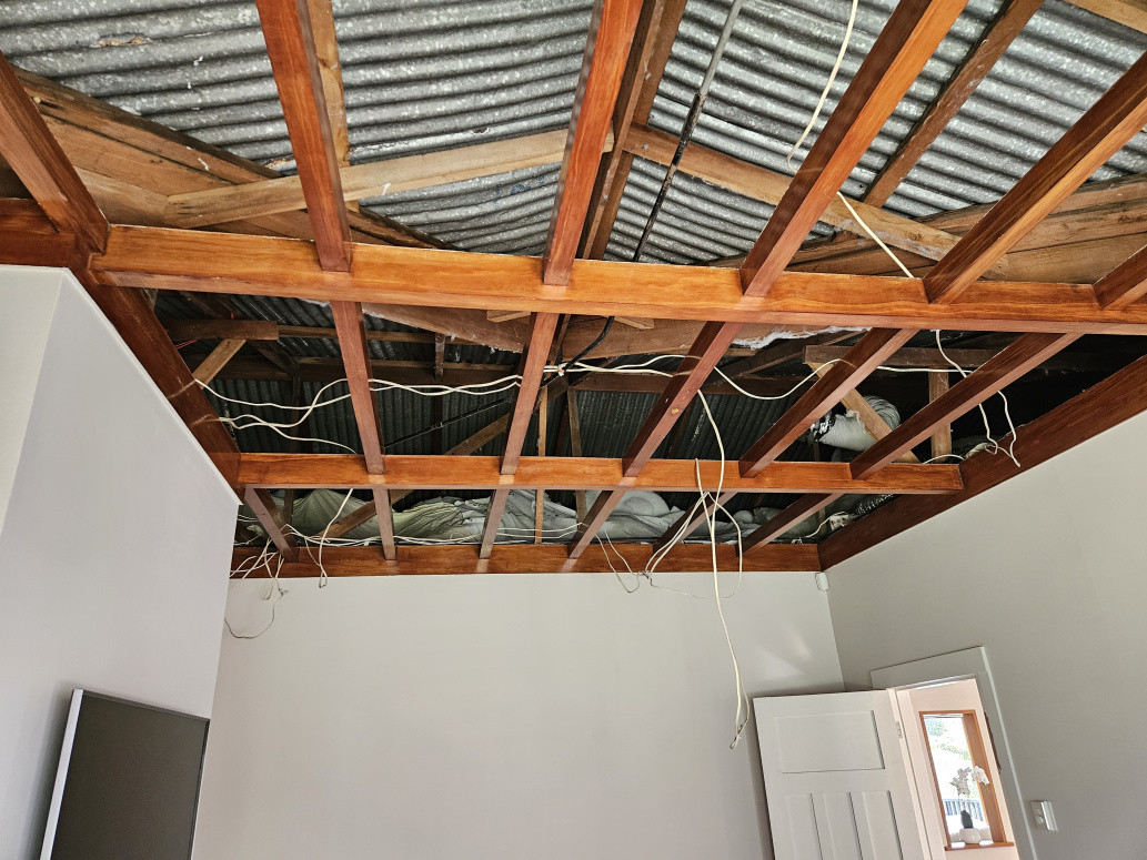 Team removing ceiling ready to be regibbed