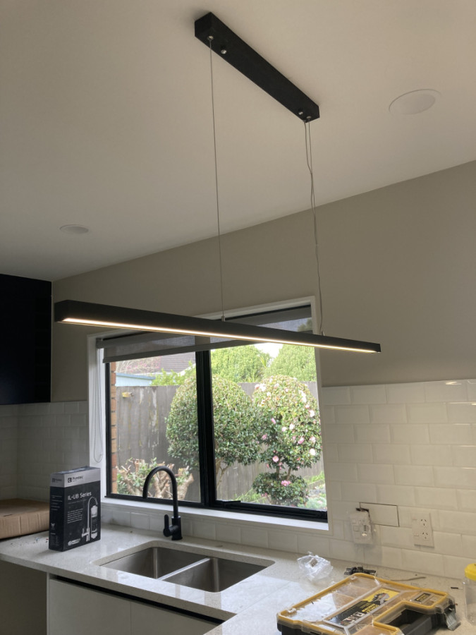 Installed Slim style Tri-colour hanging lights