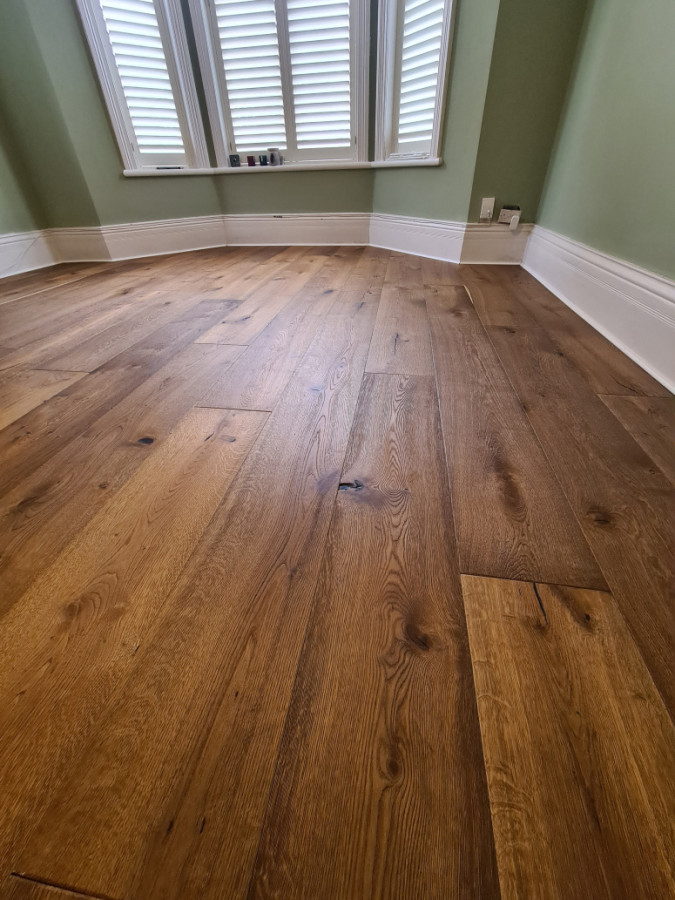 oak wide board installation