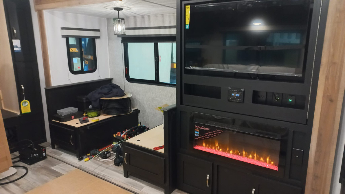 Wiring and Installation of Fire Place in Caravan