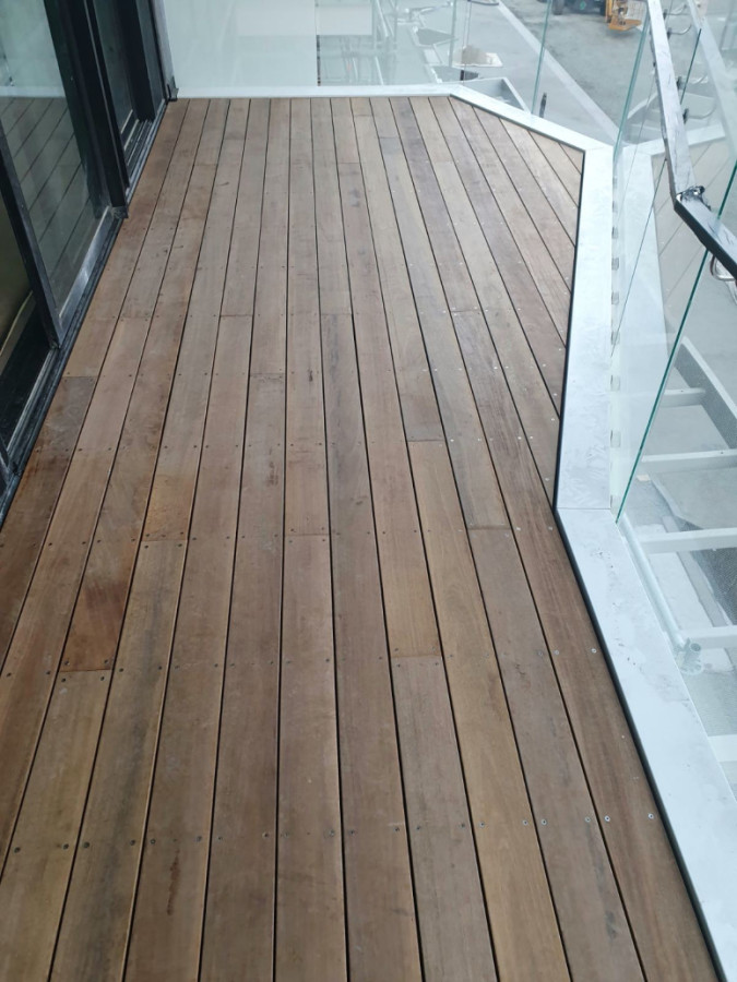 Apartment “floating” decking