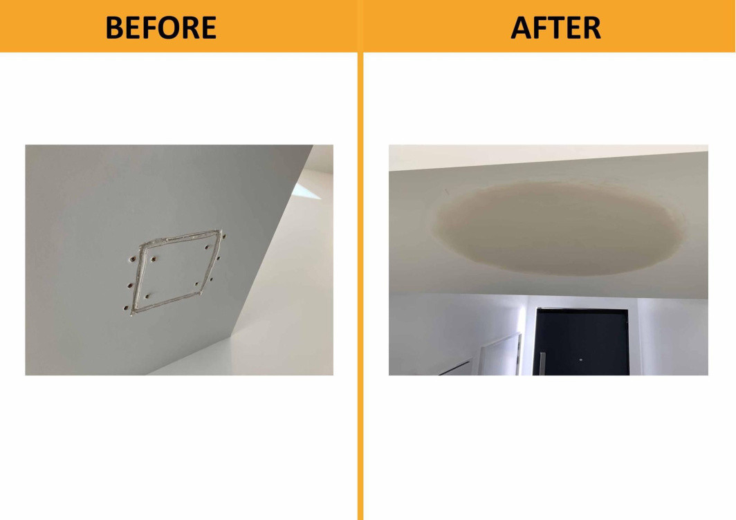 Small patch plastering ( before & after )