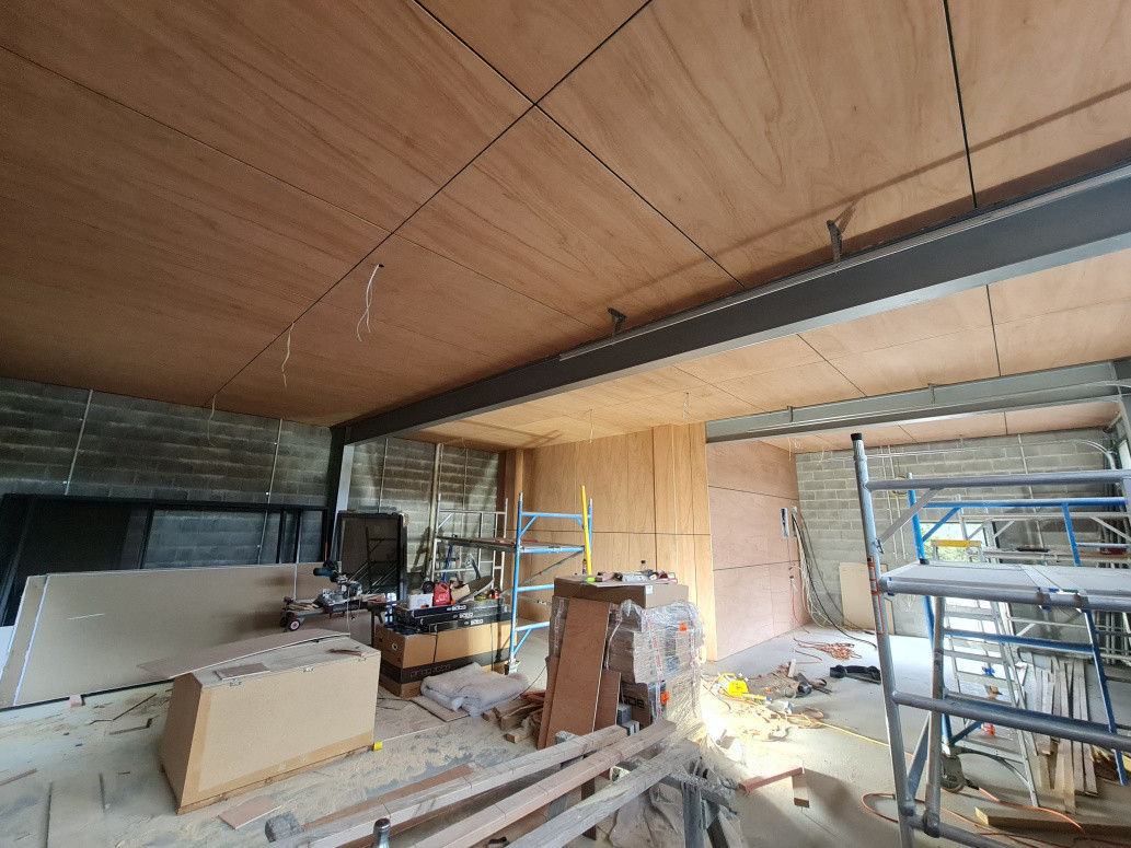 Okoume Plywood ceiling and internal walls