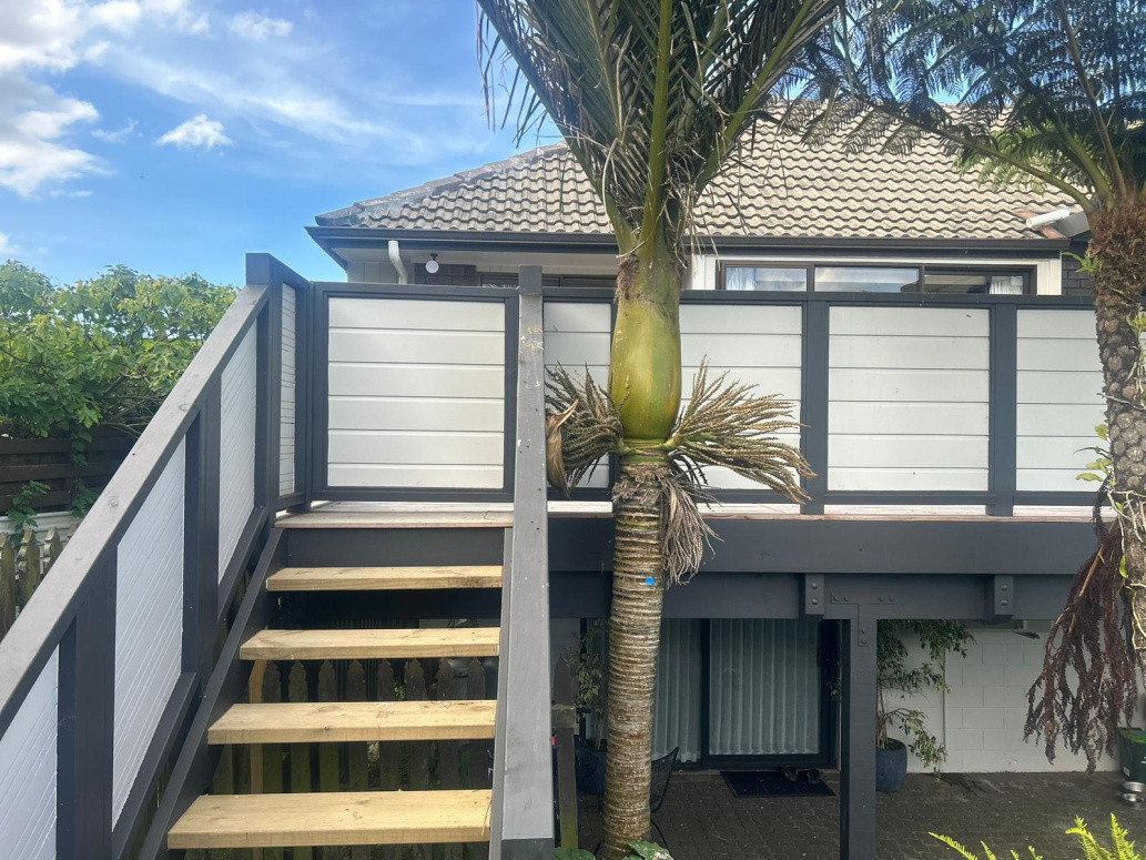 Stairs leading to the back deck