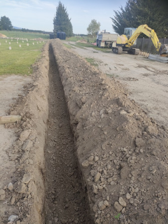 400m of power cables going in down to house site and sheds