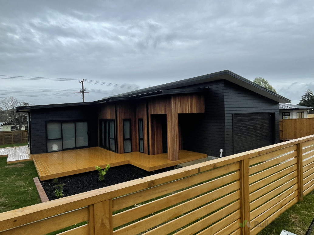 Pine decking fence and floating deck