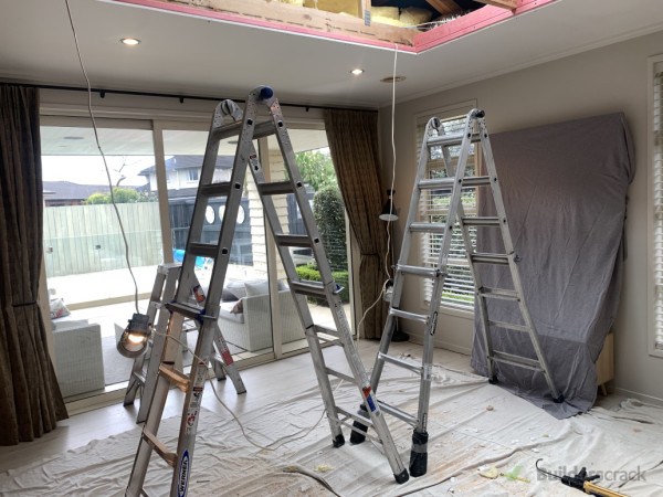 Ceiling cutout ready for framing